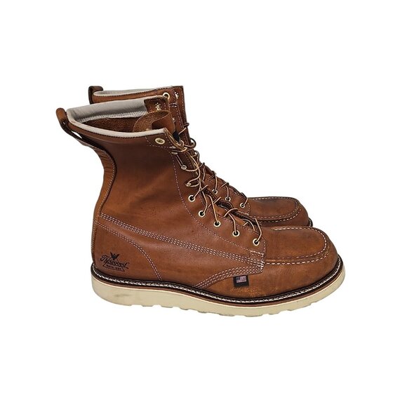 Thorogood Men's 8" Steel Toe Wedge Sole Work Boot U.S.A. 804-4208 Tobacco 14D - Picture 2 of 7